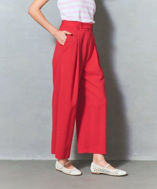 GRACE CONTINENTAL リネンタッチタックパンツ レッド