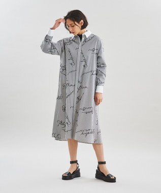 フロッキーストライプシャツワンピース / GRACE CONTINENTAL | GRACE