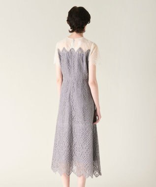 GRACE CONTINENTAL レース切替フレアドレス グレー