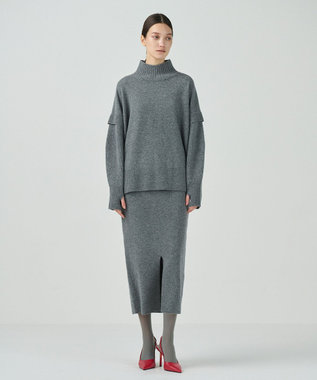 GRACE CONTINENTAL クーマラムニットトップ グレー