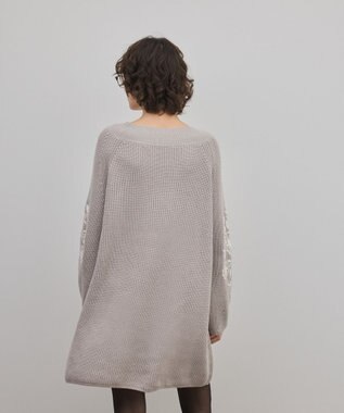 GRACE CONTINENTAL エンブロイダリーニットワンピース グレー