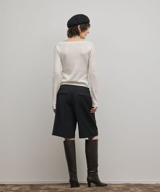 GRACE CONTINENTAL バイカラーリブニットトップ キナリ