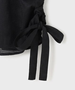 GRACE CONTINENTAL メッシュポンチョシャツ ブラック