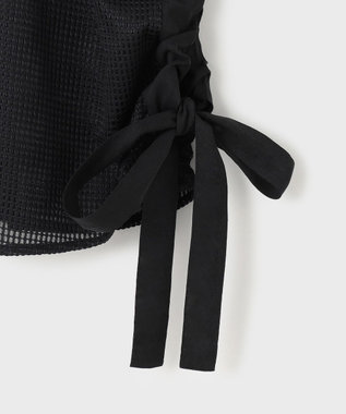 GRACE CONTINENTAL メッシュポンチョシャツ ブラック