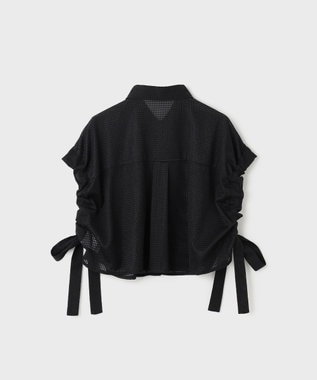 GRACE CONTINENTAL メッシュポンチョシャツ ブラック