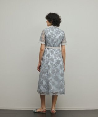 GRACE CONTINENTAL フラワーコード刺繍ワンピース グレー