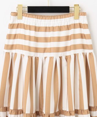GRACE CONTINENTAL ボーダーコンビスカート キャメル