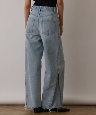 GRACE CONTINENTAL サス付zipデニムパンツ サックス