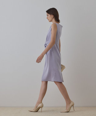 GRACE CONTINENTAL サテンクロスドレープワンピース ラベンダー