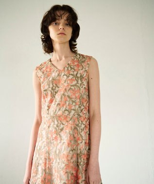 GRACE CONTINENTAL サラサオーナメントドレス オレンジ