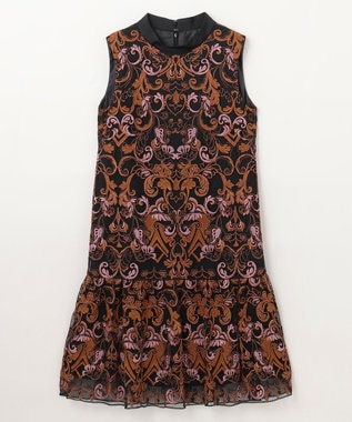 GRACE CONTINENTAL ラメオーナメントミニドレス ブラック