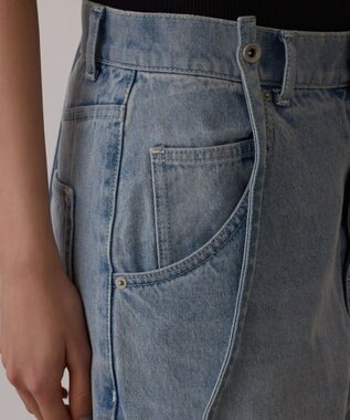 GRACE CONTINENTAL サス付zipデニムパンツ サックス