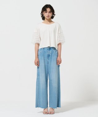 GRACE CONTINENTAL チュールフリルスリーブトップ ホワイト