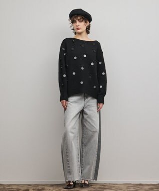 GRACE CONTINENTAL スパンコールニットトップ