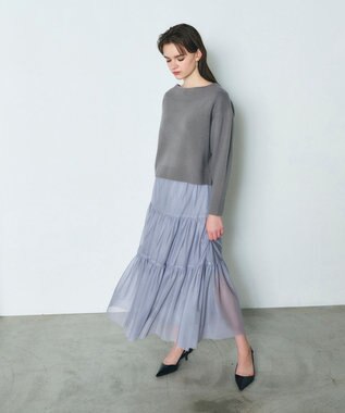 GRACE CONTINENTAL ウールルーズニットトップ グレー