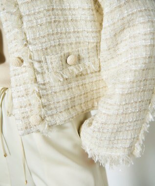 GRACE CONTINENTAL フリンジドルマンジャケット キナリ