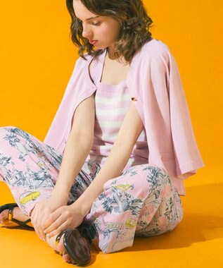 GRACE CONTINENTAL リゾートプリントイージーパンツ ピンク