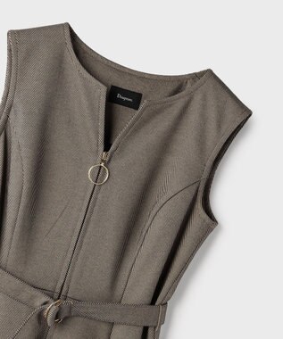 GRACE CONTINENTAL フレア切替カットワンピース ベージュ