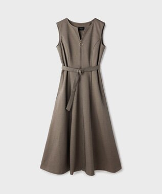 GRACE CONTINENTAL フレア切替カットワンピース ベージュ