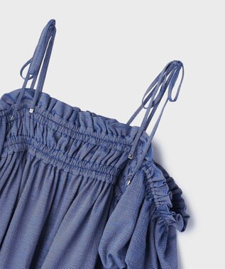 GRACE CONTINENTAL ギャザーフレアトップ ブルー