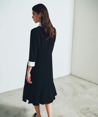 GRACE CONTINENTAL ダブルクロスドレス バイカラー