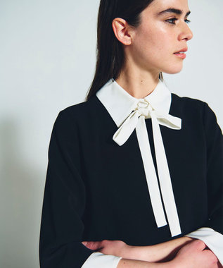 GRACE CONTINENTAL ダブルクロスドレス バイカラー