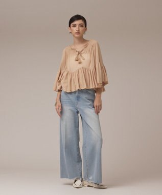 GRACE CONTINENTAL バルーンカフタントップ ベージュ