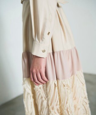 GRACE CONTINENTAL 刺繍ヘムシャツワンピース ベージュ