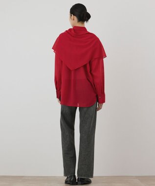 GRACE CONTINENTAL ストール付シャツ レッド