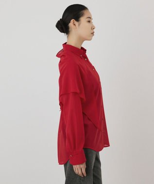 GRACE CONTINENTAL ストール付シャツ レッド