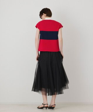 GRACE CONTINENTAL ラガーポロニットトップ レッド