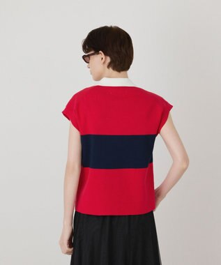 GRACE CONTINENTAL ラガーポロニットトップ レッド