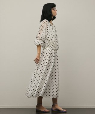 GRACE CONTINENTAL ドットフロッキーブルゾン ホワイト