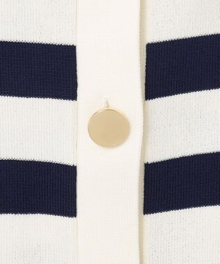GRACE CONTINENTAL ニットボーダーカーディガン ネイビー
