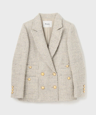 GRACE CONTINENTAL ラメループツイードジャケット ベージュ