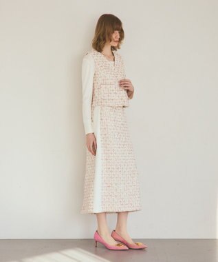 GRACE CONTINENTAL ツイードチェックジレ キナリ