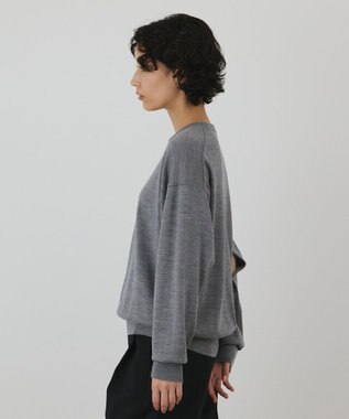 GRACE CONTINENTAL ウールスリットニットトップ グレー