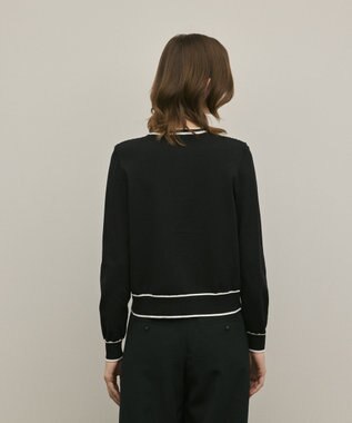 GRACE CONTINENTAL フラワープリントニットカーディガン ブラック