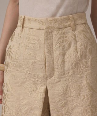 GRACE CONTINENTAL リーフジャガードショートパンツ ベージュ