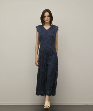 GRACE CONTINENTAL コードレースサロペット ブルー