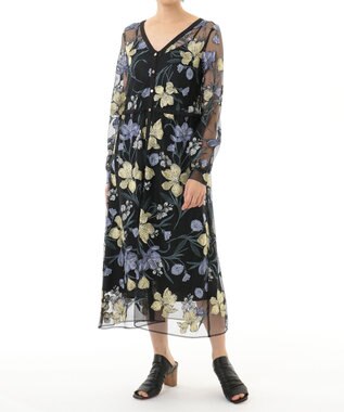 GRACE CONTINENTAL レザースタックヒールサンダル ブラック