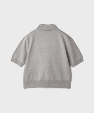 GRACE CONTINENTAL バイカラーポロニットトップ グレー