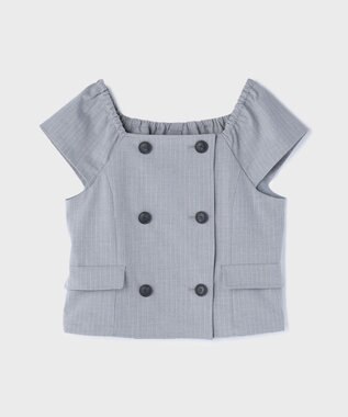 GRACE CONTINENTAL コンパクトジャケットトップ ストライプ