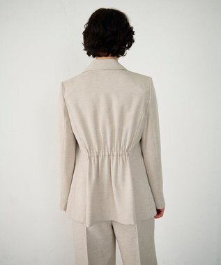 GRACE CONTINENTAL 麻調バックギャザージャケット ベージュ