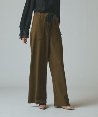 GRACE CONTINENTAL ウールジャージパンツ カーキ