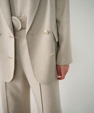 GRACE CONTINENTAL 麻調バックギャザージャケット ベージュ