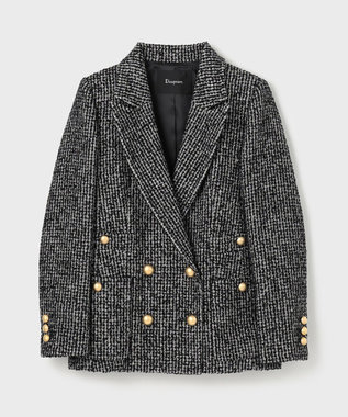 GRACE CONTINENTAL ラメループツイードジャケット ブラック