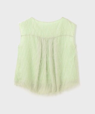 GRACE CONTINENTAL フリンジギャザートップ グリーン