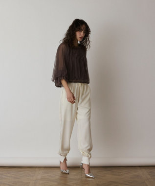 GRACE CONTINENTAL チュールプリーツトップ ブラウン