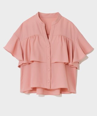 GRACE CONTINENTAL ラッフルレイヤードブラウス ピンク